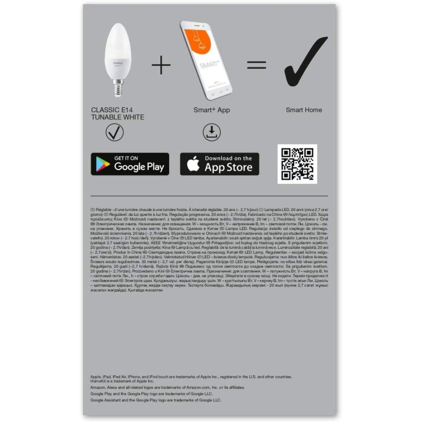 Komplet od 3x LED prigušiva sijalica SMART+ E14/5W/230V 2700K-6500K Wi-Fi - Ledvance
