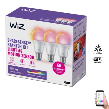 Komplet 3x LED RGBW prigušiva sijalica A60 E27/8,8W/230V 2200-6500K Wi-Fi - WiZ
