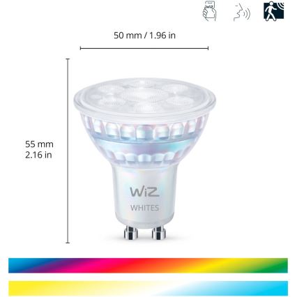 Komplet 3x LED RGBW prigušiva sijalica PAR16 GU10/4,7W/230V 2200-6500K Wi-Fi - WiZ