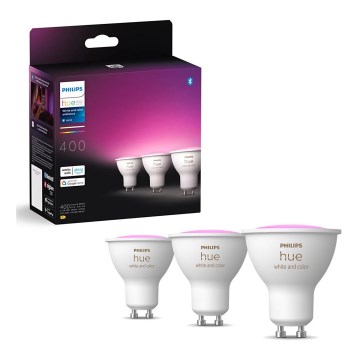 Komplet 3x LED RGBW prigušiva sijalica Philips Hue WHITE AND COLOR AMBIANCE GU10/4,2W/230V 2000-6500K