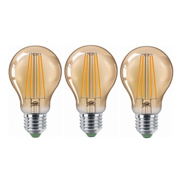 Komplet 3x LED sijalica CLASIC AMBER A60 E27/9W/230V 2200K - Brilagi