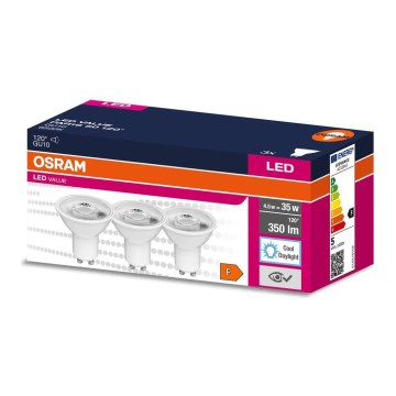 Komplet 3x LED sijalica PAR16 GU10/4,5W/230V 6500K 120° - Osram