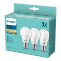 Komplet 3x LED sijalica Philips A60 E27/8W/230V 2700K