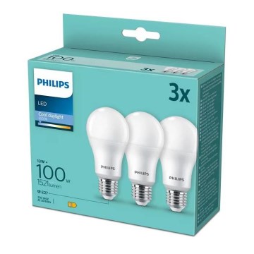 Komplet 3x LED sijalica Philips A67 E27/13W/230V 6500K