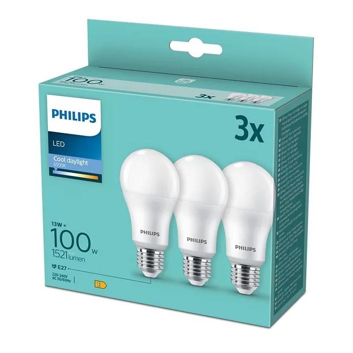 Komplet 3x LED sijalica Philips A67 E27/13W/230V 6500K