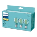 Komplet 3x LED sijalica Philips E27/8,5W/230V 2700K