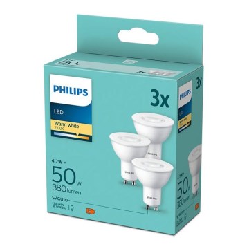 KOMPLET 3x LED sijalica Philips GU10/4,7W/230V 2700K