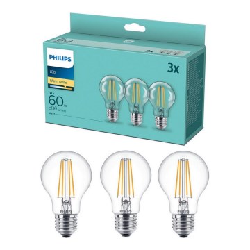 KOMPLET 3x LED sijalica VINTAGE Philips A60 E27/7W/230V 2700K
