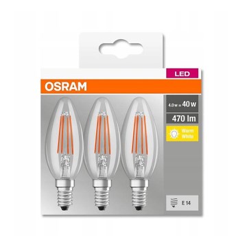 Komplet 3x LED sijalice Vintage B40 E14/4W/230V 2700K - Osram