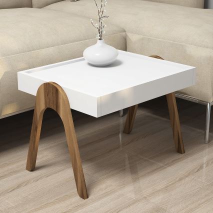 Komplet 3x pomoćni stočić ROMA bela/smeđa