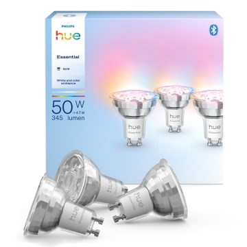 Komplet 3x prigušiva LED sijalica Philips Hue White And Color Ambiance Essential GU10/4,7W/230V 2200-6500K