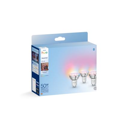 Komplet 3x prigušiva LED sijalica Philips Hue White And Color Ambiance Essential GU10/4,7W/230V 2200-6500K