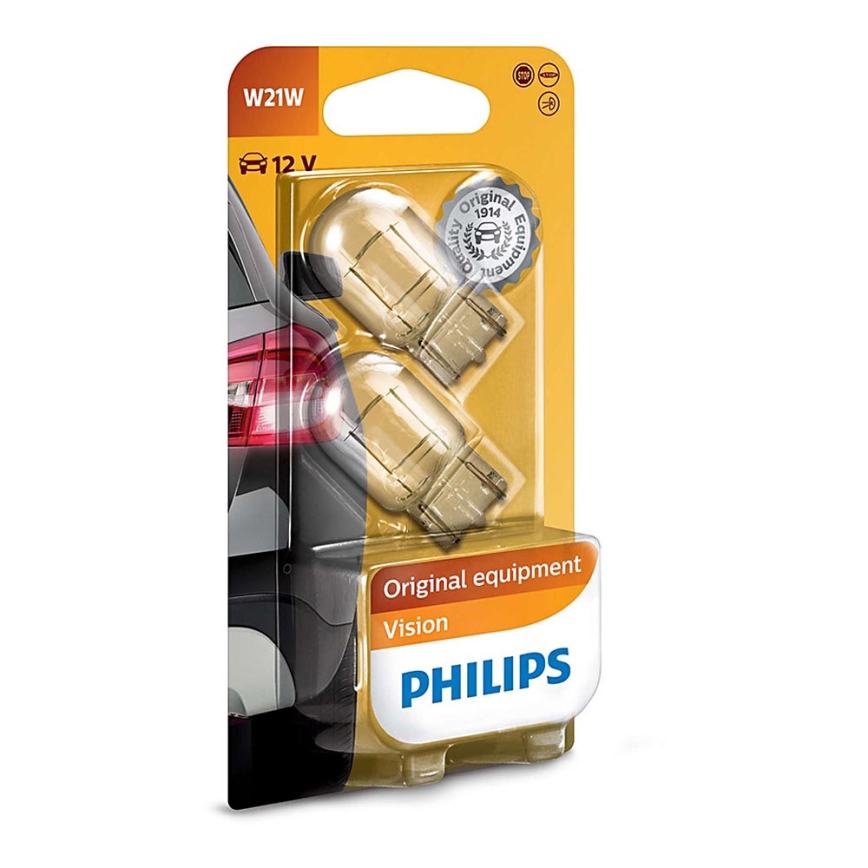 Komplet od 2 automobilske sijalice Philips VISION 12065B2 W21W W3x16d/21W/12V