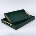 Komplet od 2 dekorativna pladnja 40x30/34x24 cm, zelena