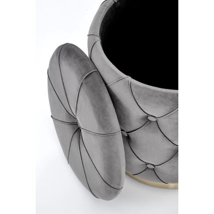 Komplet od 2 taburea POLLY, prečnik 40/44 cm, siva/zlatna