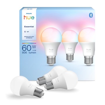 Komplet od 3 prigušive LED sijalice Philips Hue White And Color Ambiance Essential E27/8W/230V 2200-6500K