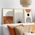 Komplet od 3 slike u foto-ramu 50x70 cm bež/braon