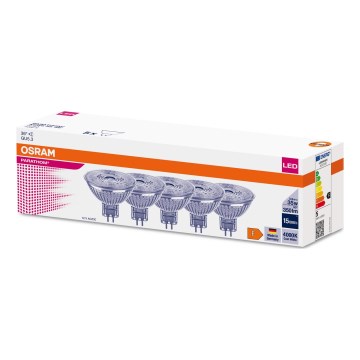 Komplet od 5 LED sijalica MR16 GU5,3/3,8W/12V 4000K 36° - Osram