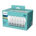 Komplet od 6 LED sijalica Philips A60 E27/8W/230V 2700K
