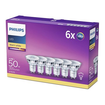 Komplet od 6 LED sijalica Philips GU10/4,6W/230V 2700K