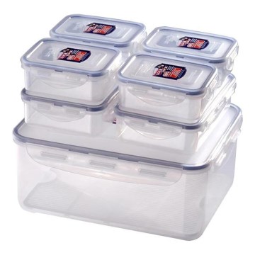 Komplet od 7 posuda za hranu LOCK, plave/prozirne