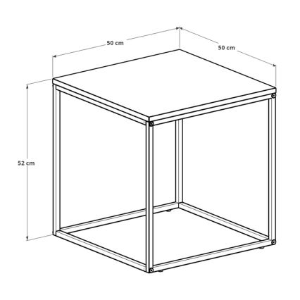 Konferencijski stočić 52x50 cm crne boje
