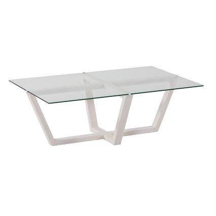 Konferencijski stočić AMALFI 35x105 cm, borovina/prozirno staklo