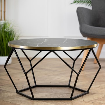 Konferencijski stočić DIAMOND 40x70 cm crni/zlatni