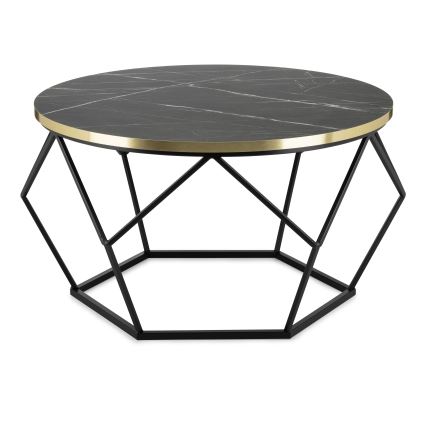 Konferencijski stočić DIAMOND 40x70 cm crni/zlatni