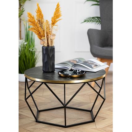 Konferencijski stočić DIAMOND 40x70 cm crni/zlatni
