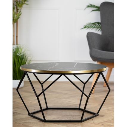 Konferencijski stočić DIAMOND 40x70 cm crni/zlatni