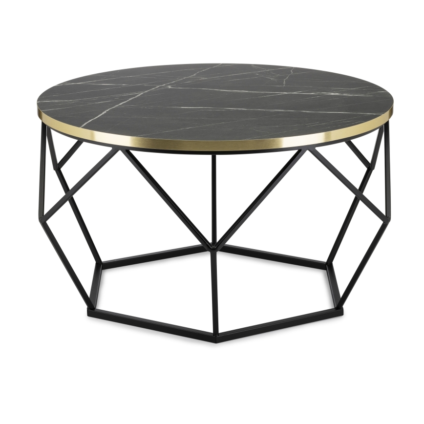 Konferencijski stočić DIAMOND 40x70 cm crni/zlatni