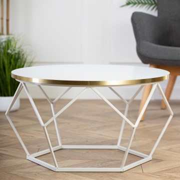 Konferencijski stočić DIAMOND 40x70 cm zlatna/bela