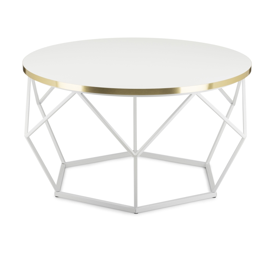 Konferencijski stočić DIAMOND 40x70 cm zlatna/bela