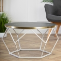 Konferencijski stočić DIAMOND 40x70 cm zlatna/crna/bela