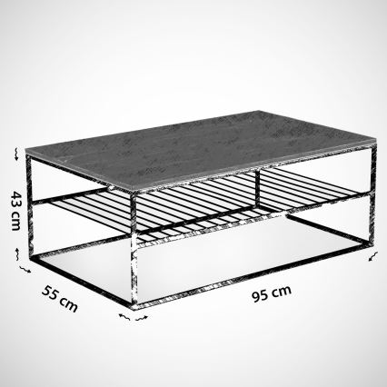 Konferencijski stočić ETNA 43x95 cm, crni