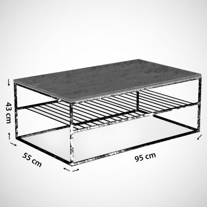 Konferencijski stočić ETNA 43x95 cm sivi
