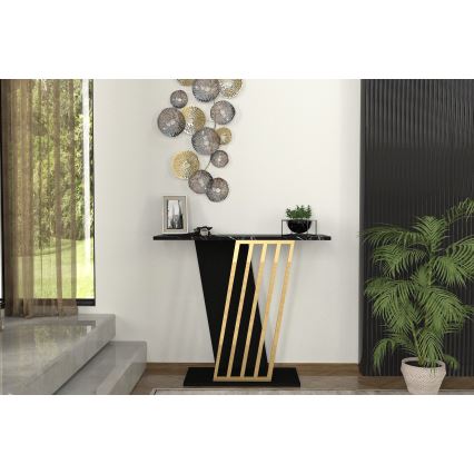 Konzolni stolić GRAVITY 76,8x90 cm crno/zlatna