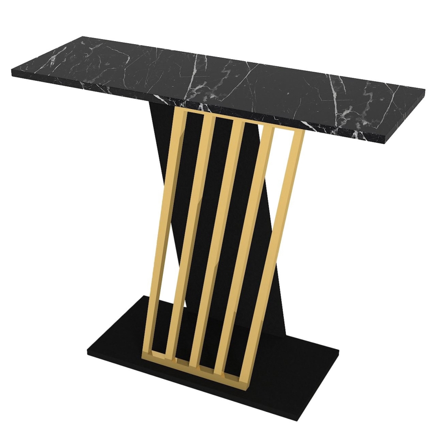 Konzolni stolić GRAVITY 76,8x90 cm crno/zlatna