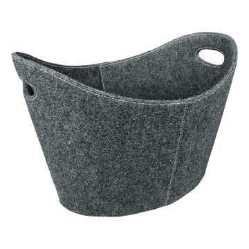 Korpa za drva od filca sa ručkama 54x40 cm siva