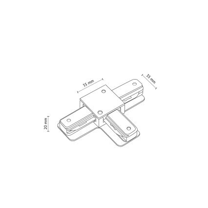 Krajna kapica za šinski sistem TRACER T-konektor, jednofazna, crna