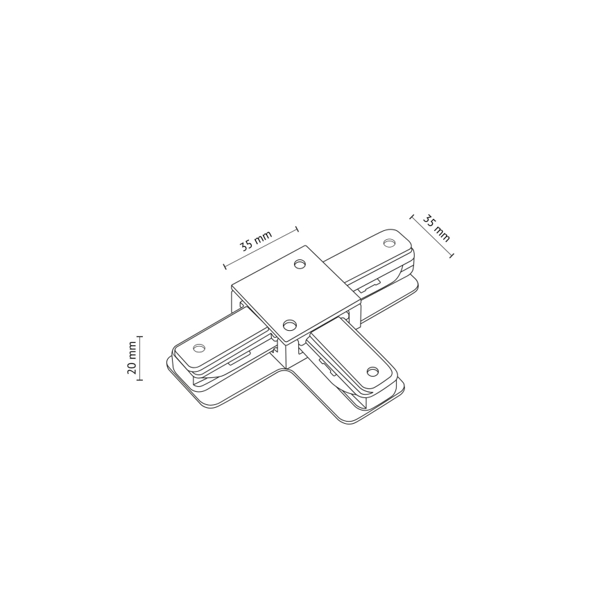 Krajna kapica za šinski sistem TRACER T-konektor, jednofazna, crna