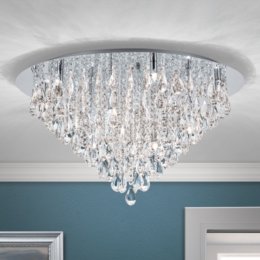 Kristalna plafonjera CELESTE 12xG9/40W/230V pr. 75 cm sjajni krom