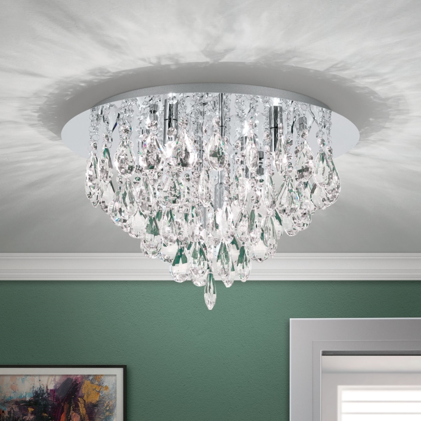Kristalna plafonjera CELESTE 6xG9/40W/230V pr. 45 cm sjajni krom