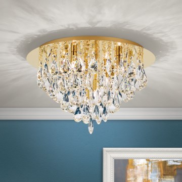 Kristalna plafonjera CELESTE 6xG9/40W/230V pr. 45 cm zlatna