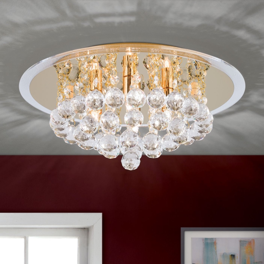 Kristalna plafonjera GLORIA 4xG9/40W/230V pr. 38 cm zlatna