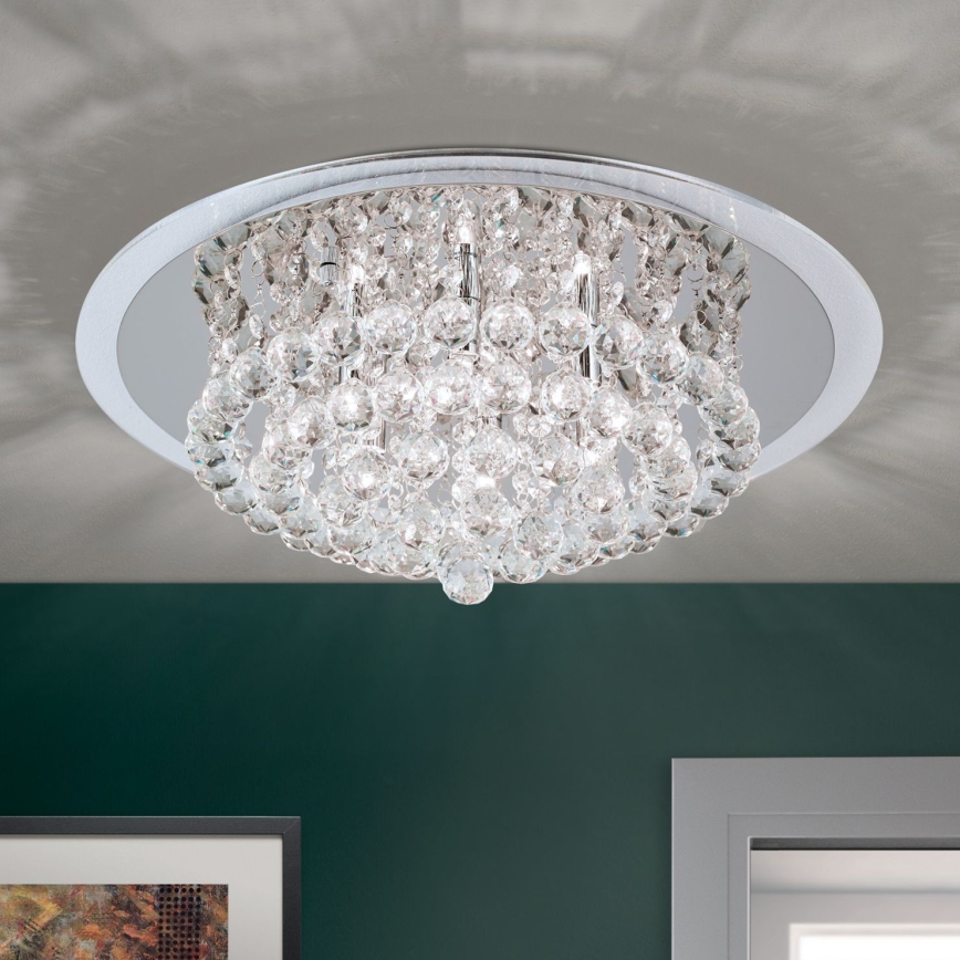 Kristalna plafonjera GLORIA 6xG9/40W/230V pr. 50 cm prozirna/sjajni krom