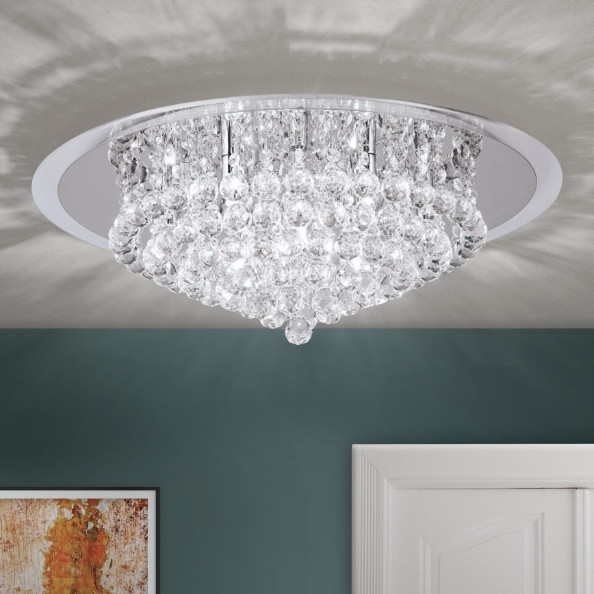 Kristalna plafonjera GLORIA 9xG9/40W/230V pr. 62 cm prozirna/sjajni krom