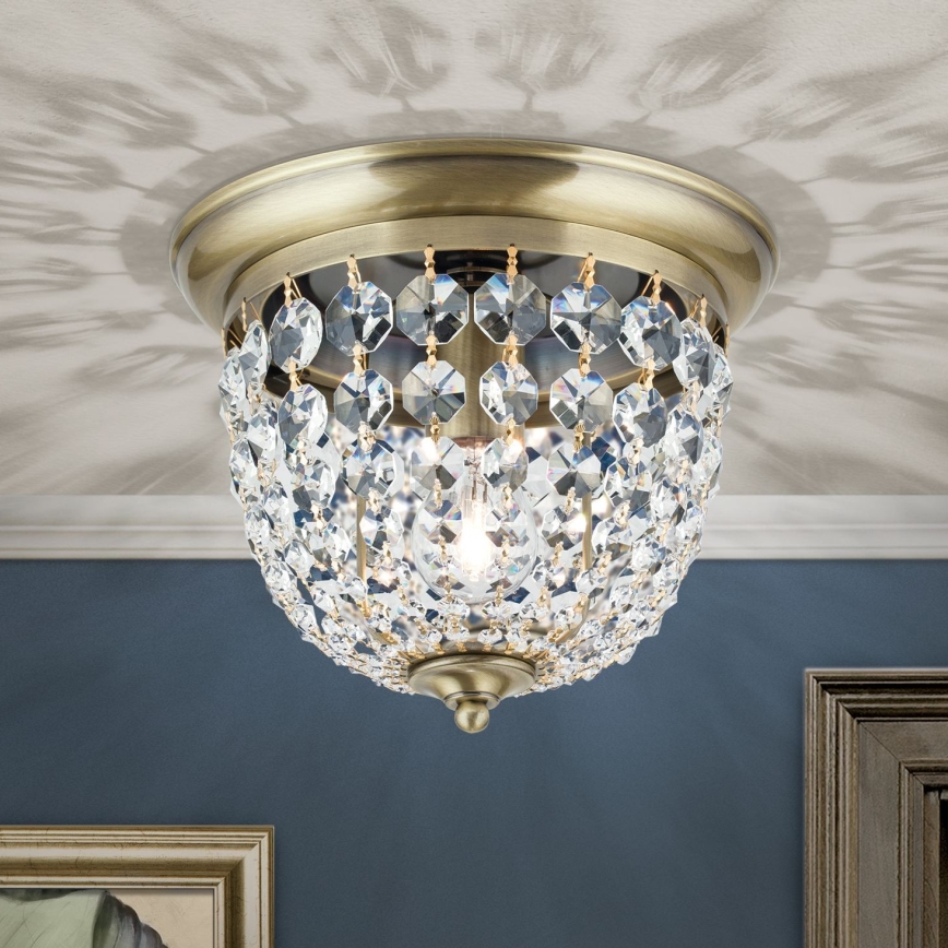 Kristalna plafonjera PLAFOND 1xE27/40W/230V pr. 26 cm bronzana