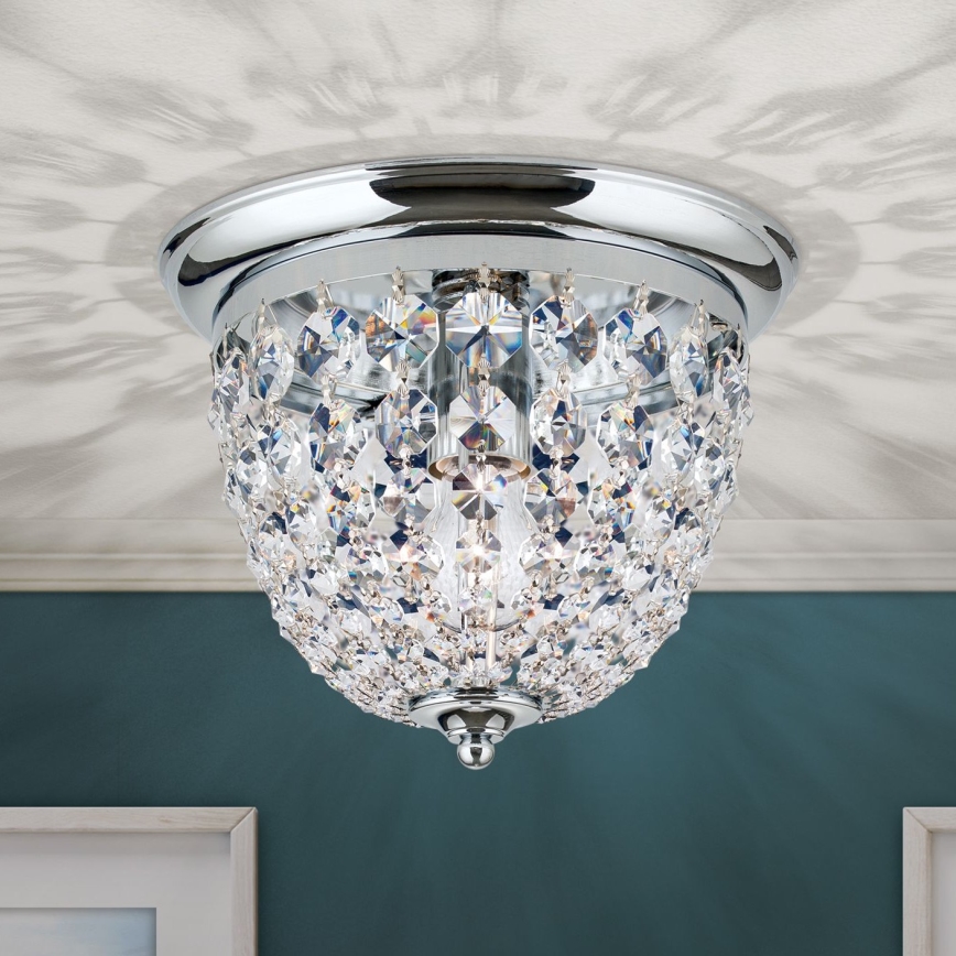 Kristalna plafonjera PLAFOND 1xE27/40W/230V pr. 26 cm sjajni krom